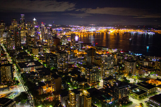 Seattle skyline at night