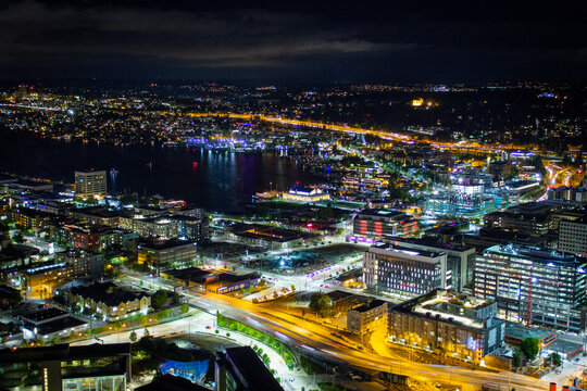 Seattle skyline at night