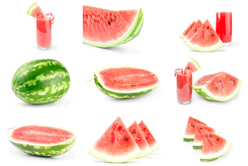 Collection of Watermelon on a background