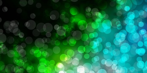 Light Blue, Green vector pattern with spheres.