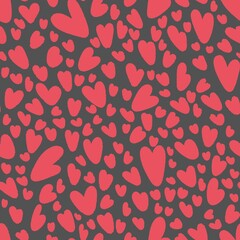 seamless valentines day heart pink and gray pattern