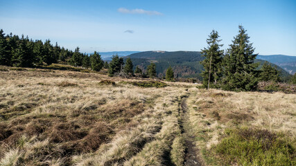 Jeseniky mountains in a sunny autumn day
