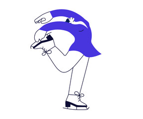 Woman figure ice skating isolated 