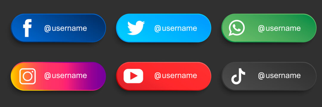 Social media network lower third icon vector template.