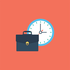 
Business and time management flat design icon
