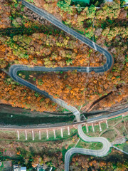 Mountain serpentine / road in autumn