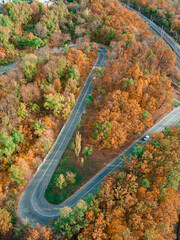 Mountain serpentine / road in autumn