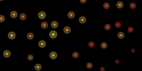 Dark Yellow vector background with random forms.