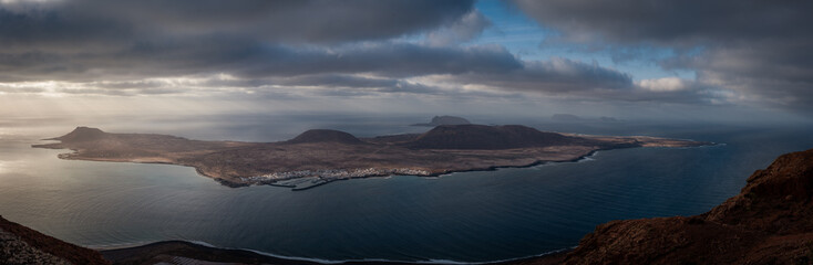 panoramique de lîle de la graciosa dans les canaries