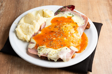 milanesa napolitana con pure