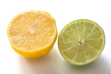 lemon and lime halves