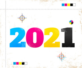 2021 in CMYK style