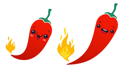 Chili pepper with flame