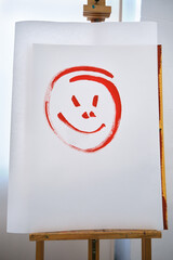 painted smiling face