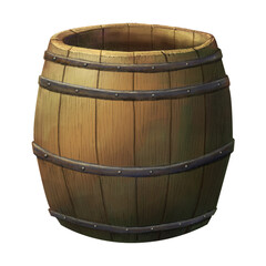 Old open barrel .Isolated object.Illustration.