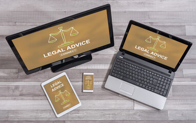 Legal advice concept on different devices