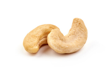 Cashew nuts, close-up, isolated on white background