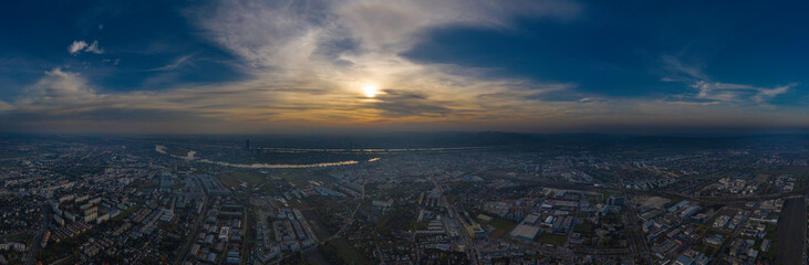 Fototapeta na wymiar Panorama photo of vienna taken by a drone