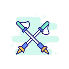 Trekking Pole Icon Style illustration. EPS 10 File