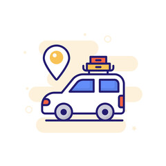 Travel Car Icon Style illustration. EPS 10 File