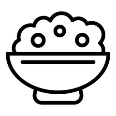 Bowl food icon. Outline bowl food vector icon for web design isolated on white background