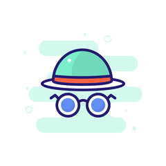 Head And Glasses Icon Style illustration. EPS 10 File