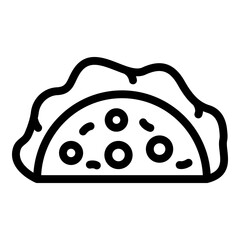 Taco food icon. Outline taco food vector icon for web design isolated on white background