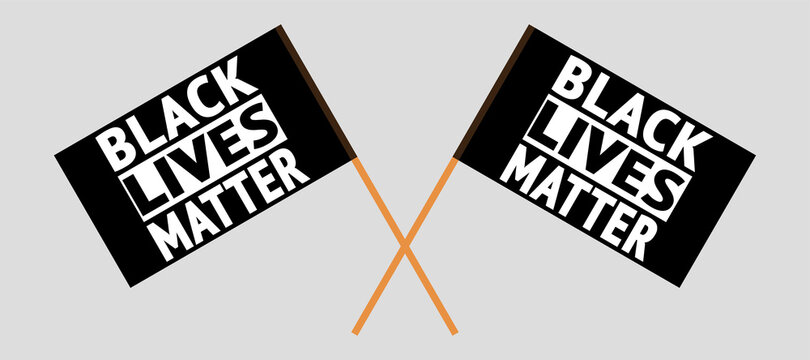 Crossed flags of blm