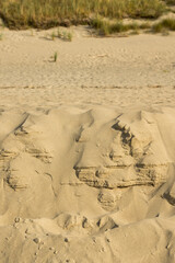sand layers on a sea shore