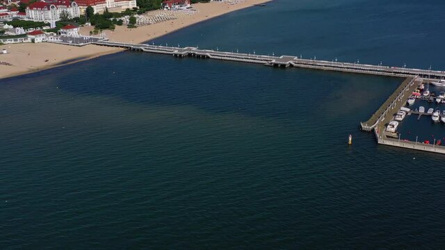 Baltic sea, Sopot molo aerial view