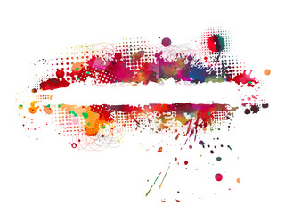 Multi color blots background. Grunge texture stroke line. Art ink dirty design. Paintbrush element. Brushstroke graphic. Vector illustration