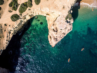 Seven Hanging Valleys cliffs aerial view Ocean rocky coast beach kayak
