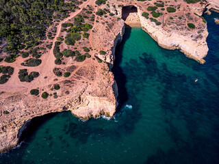 Seven Hanging Valleys cliffs aerial view Ocean rocky coast beach