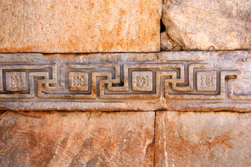 Detail of an architectural decoration with meander ornament