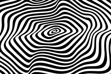 Simple wavy background. Vector abstract illustration with optical illusion, op art.