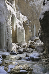 Partnachklamm - Partnach gorge near Garmisch-Partenkirchen. Bavaria. Germany