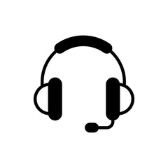 Headphone Solid icon style illustration. Eps 10 file