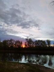 sunset over lake