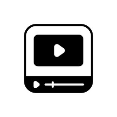 Video Tutorial Solid icon style illustration. Eps 10 file