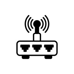 router Solid icon style illustration. Eps 10 file