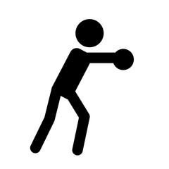 Athlete silhouette symbol on isolated background. Sport icon