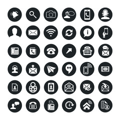 Contact icons communication web buttons