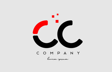 black red CC C C alphabet letter logo icon combination. Design for business and company