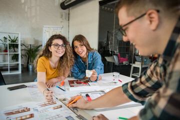 Young designers working on the project