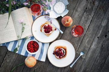  picnic on a wooden pier