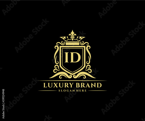 Id Initial Letter Gold Calligraphic Feminine Floral Hand Drawn Heraldic Monogram Antique Vintage Style Luxury Logo Design Premium Vector Wall Mural Artistic Id Initial Letter Gold Calligraphic Feminine Floral Hand Drawn Heraldic Monogram Antique Vintage Style Luxury Logo Design Premium Vector Wall Mural Artistic