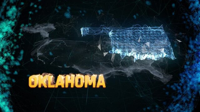 Oklahoma US federal state border map outline, news events, exit polls, sightings