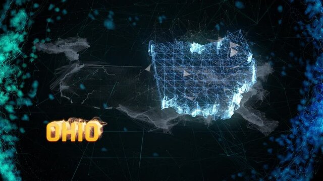 Ohio US federal state border map outline, news events, exit polls, sightings