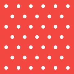 Christmas and new year pattern polka dots. Template background in red and white polka dots . Seamless fabric texture. Vector illustration