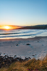 Sunset at the coast in New Zealand